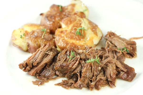 Classic roast beef & smashed Yukon gold potatoes