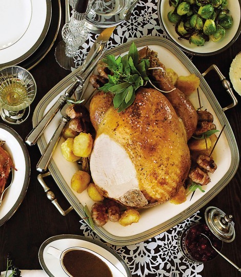 Classic roast turkey with pancetta, date and sage stuffing