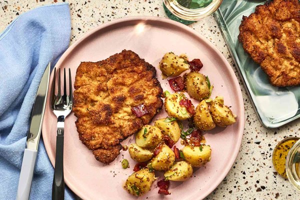 Classic schnitzel with German potato salad