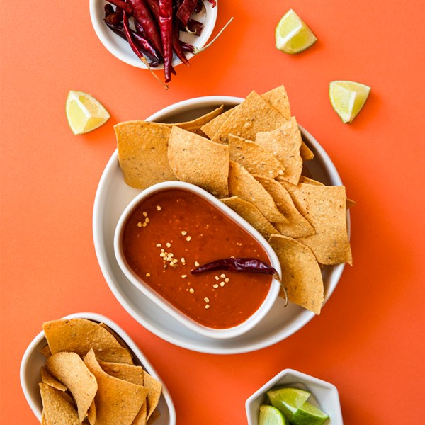 Classic tomatillo and árbol chile salsa