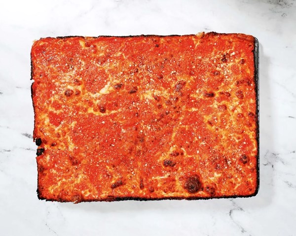 Classic upside-down Sicilian [pizza]