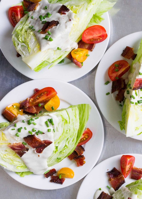 Classic wedge salad with blue cheese dressing