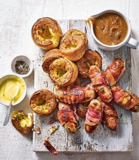 Classic Yorkshires with onion gravy and sausages