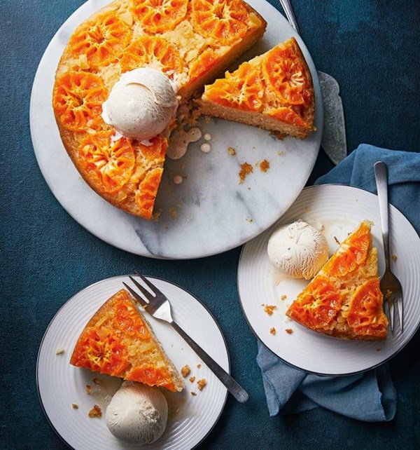 Clementine and ginger upside-down cake