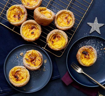 Clementine custard tarts