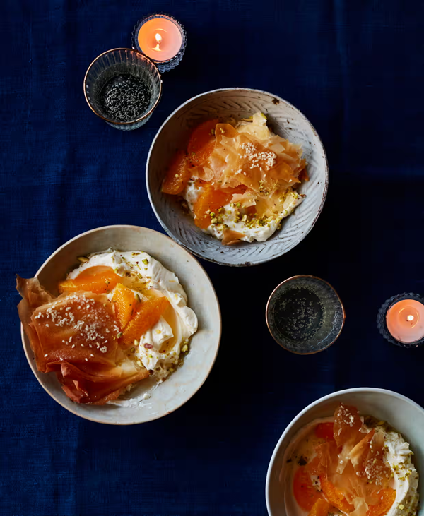 Clementine filo cheesecake pud