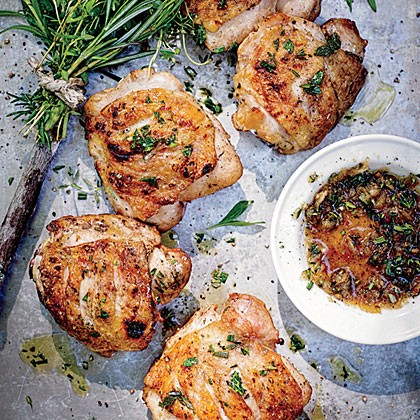 Clinched and planked chicken thighs