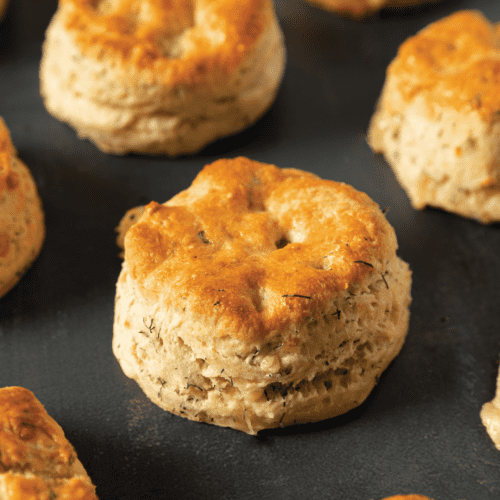 Clothbound cheddar and dill biscuits