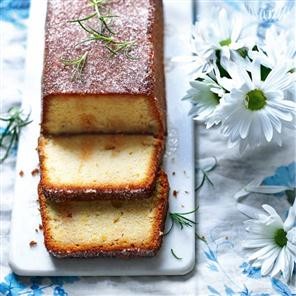 Clotted cream cake with citrus and rosemary drizzle