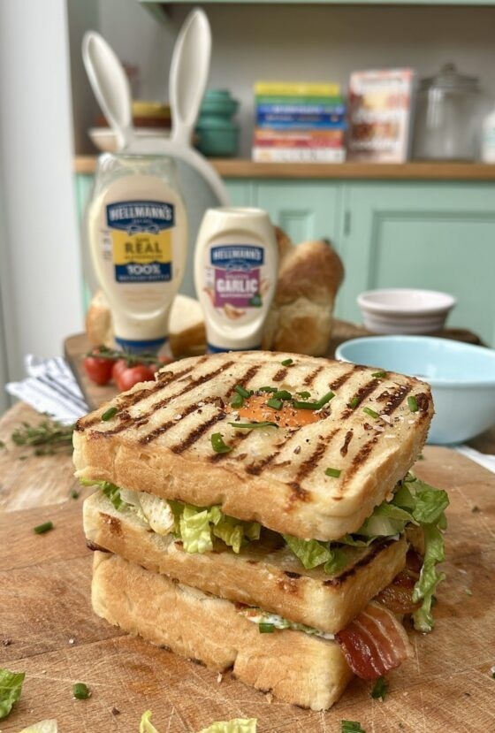 Club sandwich with brioche toast