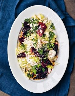 Coal-roasted beets with salt-rubbed cabbage