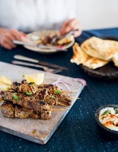 Coal-smoked Bihari beef kebabs
