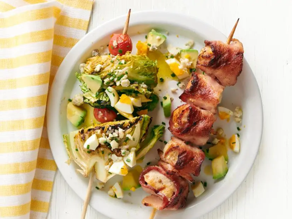 Cobb salad kebabs