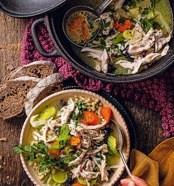Cock-a-leekie soup