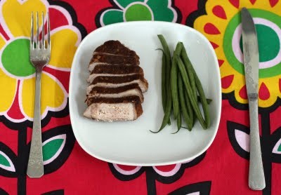 Cocoa-chile rubbed pork chops