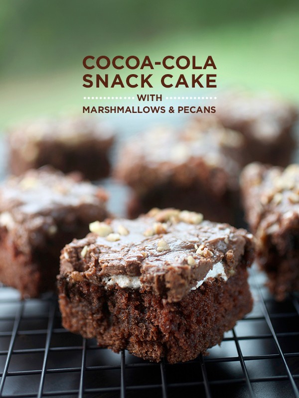 Cocoa-cola snack cake with chocolate icing