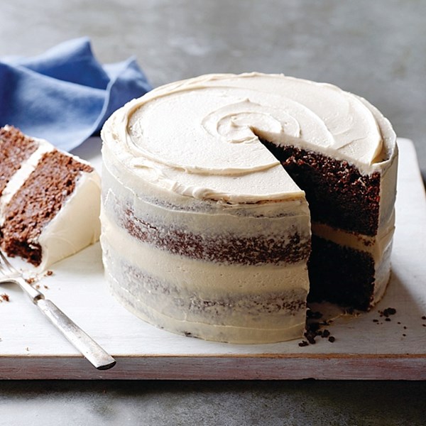 Cocoa-stout cake with malted buttercream