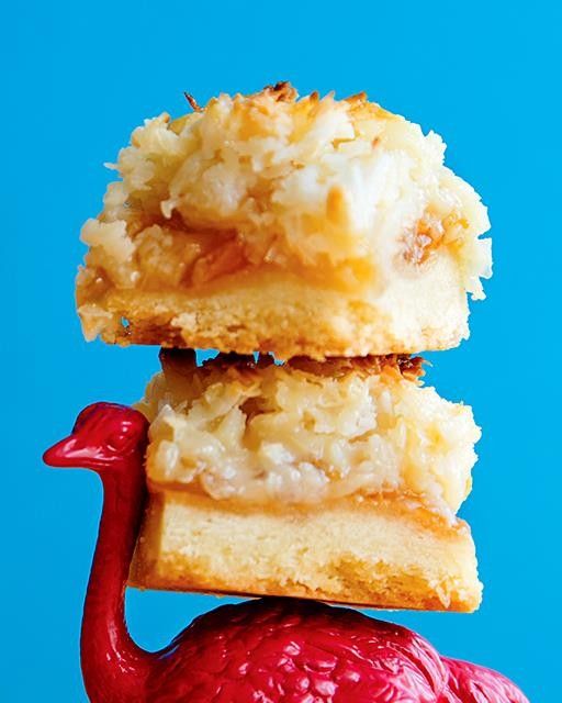 Coconut & apricot bars with shortbread