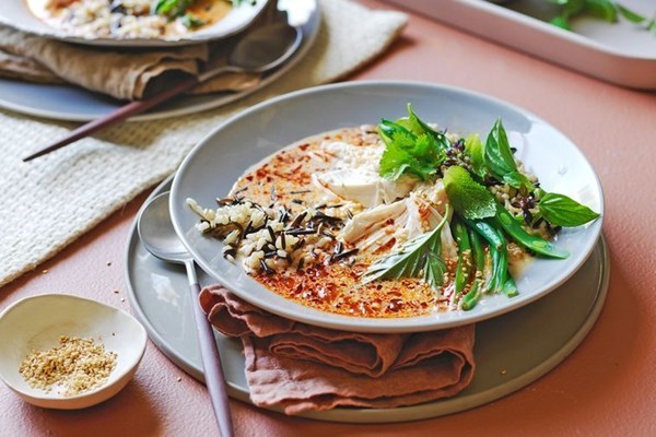 Coconut & chilli poached chicken with mixed rice