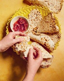 Coconut & green chilli flatbreads (Pol roti)