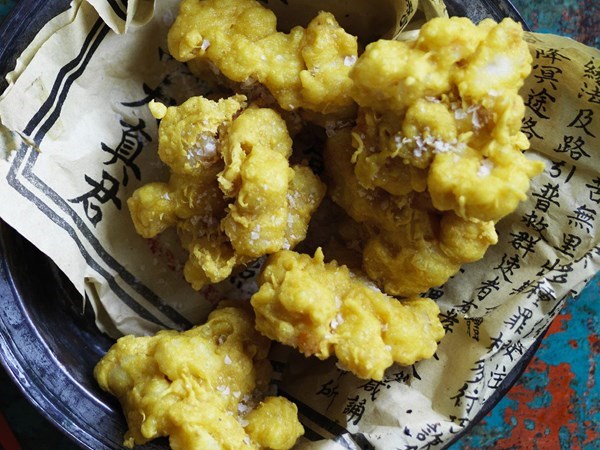Coconut & prawn fritters with Asian salad