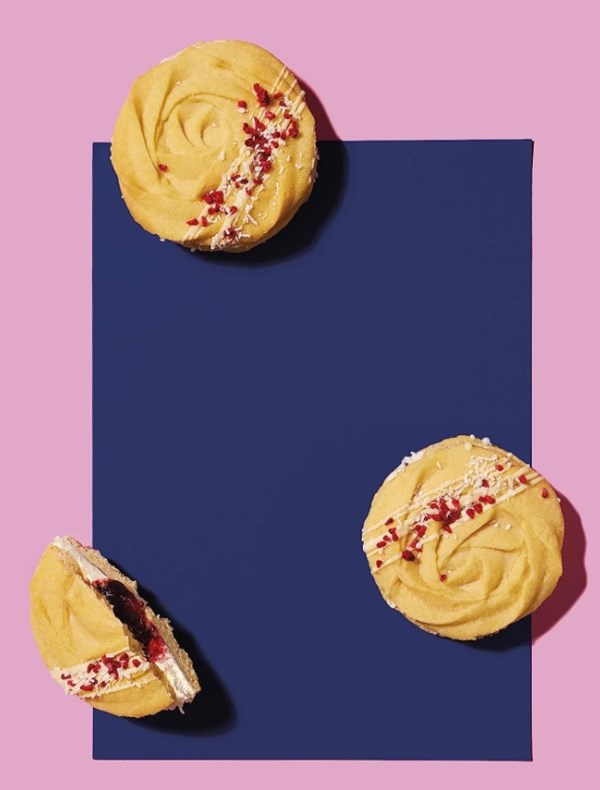 Coconut & raspberry Viennese whirls