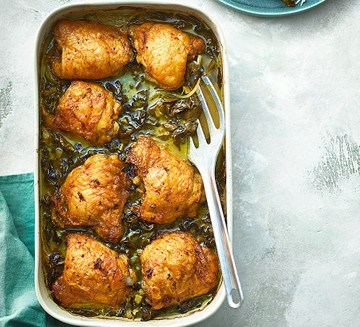 Coconut & turmeric baked chicken thighs