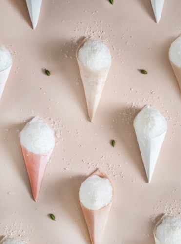 Coconut and cardamom snow cone