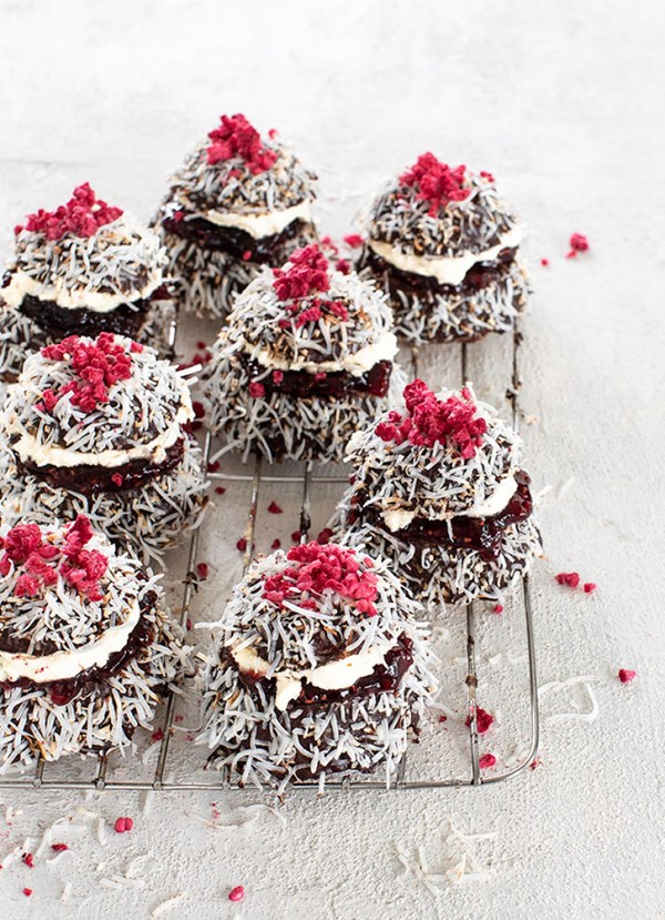 Coconut and chocolate ganache lamingtons