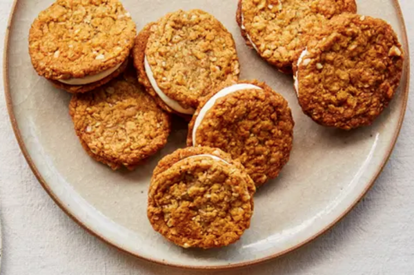 Coconut and hazelnut sandwich cookies