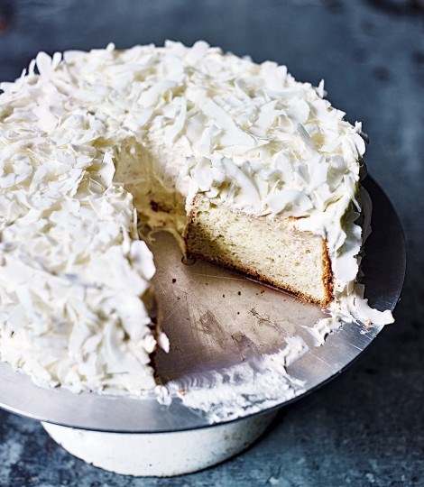 Coconut and lime angel cake