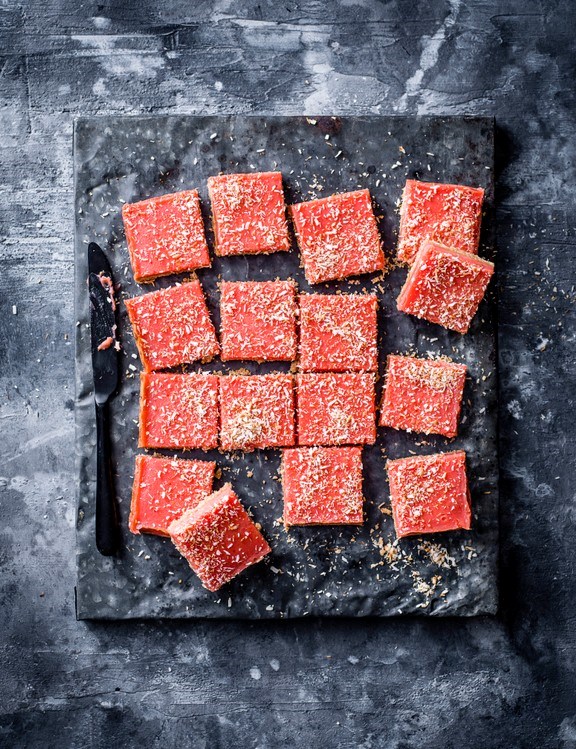 Coconut and pink grapefruit slices