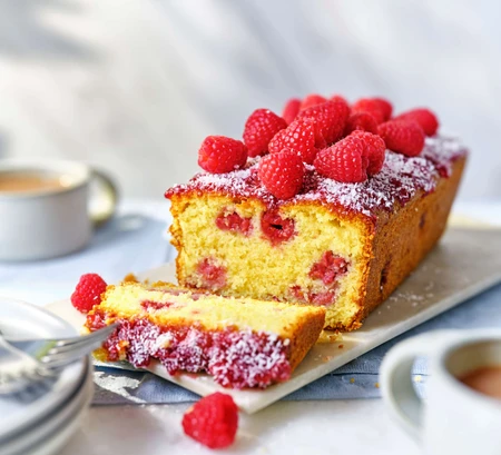 Coconut and raspberry loaf cake