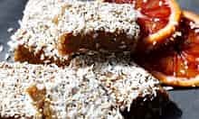 Coconut and sesame raw fruit bars