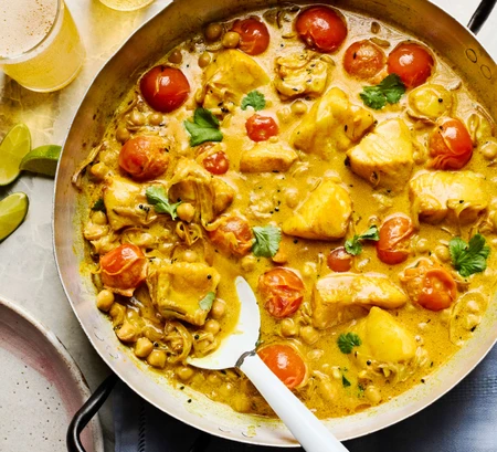 Coconut and tamarind fish curry