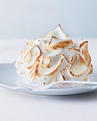 Coconut baked Alaska with pineapple meringue