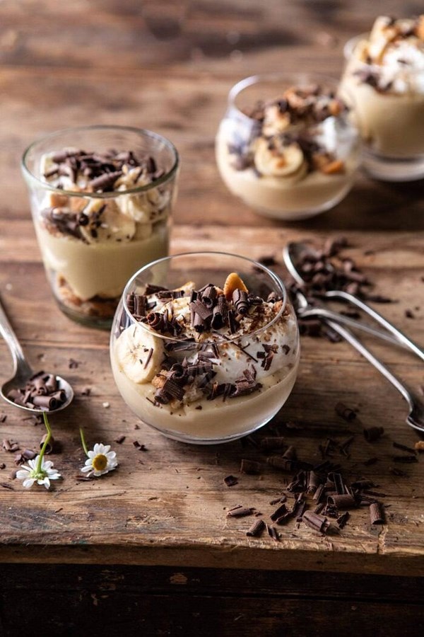 Coconut banana cream pie parfaits