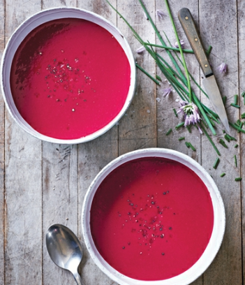 Coconut, beet and ginger soup