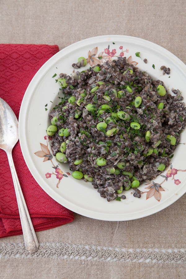 Coconut beluga lentils