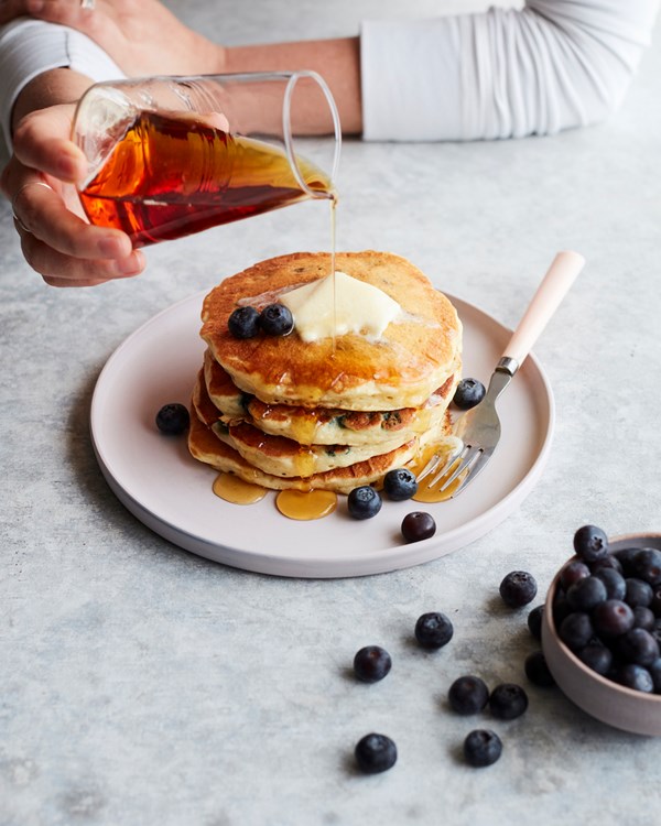 Coconut blueberry pancakes