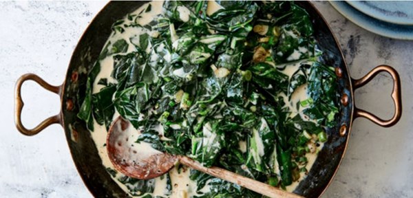 Coconut-braised collards 