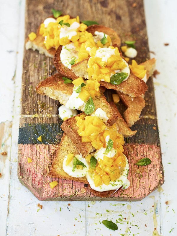 Coconut bread with sweet banana & runny honey