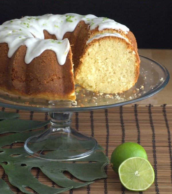 Coconut bundt cake with lime glaze