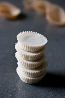 Coconut butter + Vanilla bean coconut butter cups with chocolate peanut butter