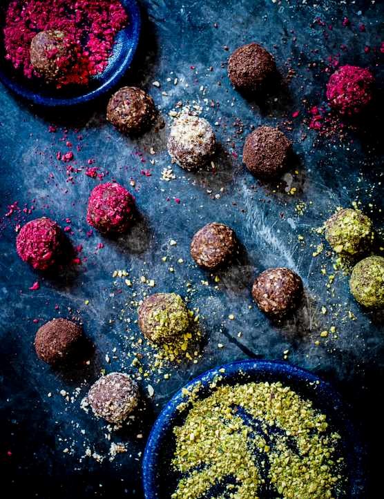 Coconut butter, date and cranberry energy balls