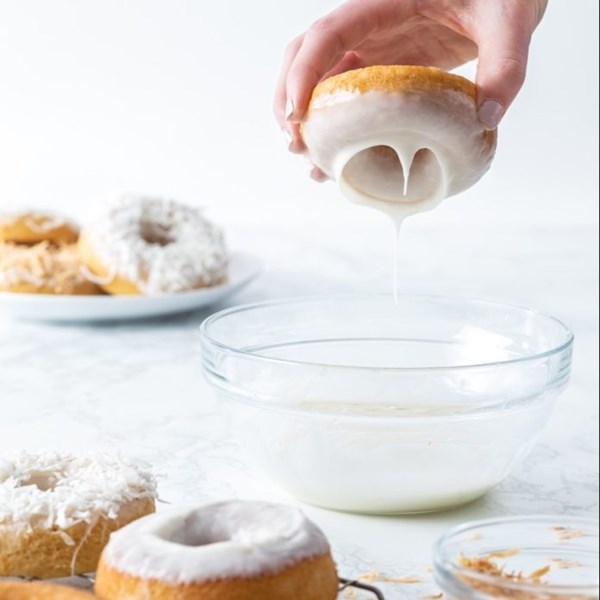 Coconut cake doughnuts
