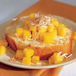 Coconut cake with mango