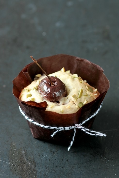 Coconut cherry petits gateaux