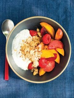 Coconut chia pudding with seeded streusel