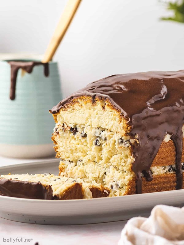 Coconut-chocolate chip layered pound cake
